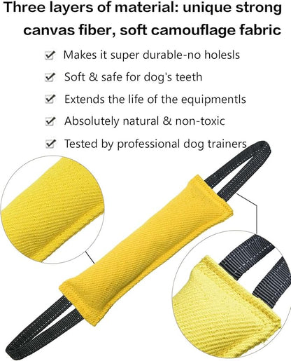 Clysoru Dog Tug Toy Double Pack Tough Jute Bite Pillow Training Equipment Puppy to Large Dogs Interactive