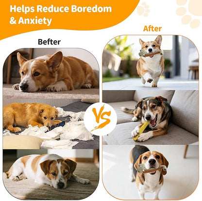 Latex Squeaky Dog Toys, 2 Pack Soft Rubber Dog Chew Toys, 9.5" Standing Stick Animal Pet Toy to Keep Them Busy, Interactive Fetch Squeak Toy for Puppy Small Medium Dogs