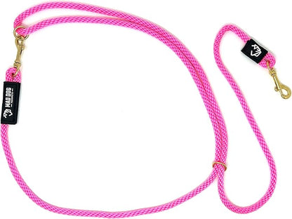 Mad Dog Products Hands Free Clip Dog Leash 3/8” x 10’ Pink Signature Rope – Made in USA