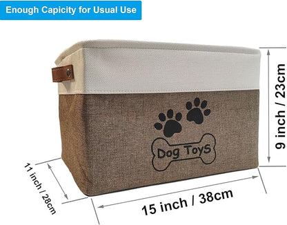 Dog Toy Basket Collapsible Dog Toy Box with Handles Foldable Dog Toy Bin for Pet Toys,Accessories