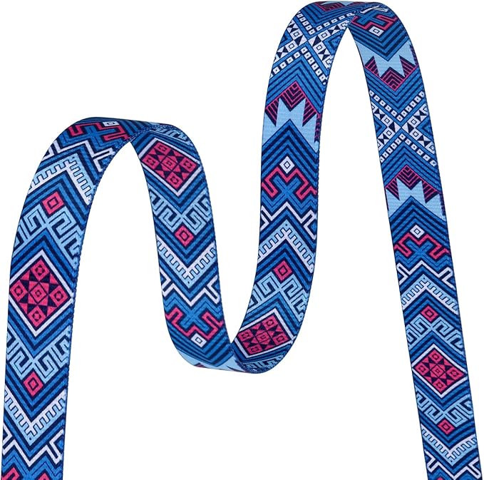 Dog Collar with Bohemia Floral Tribal Geometric Patterns - Soft Ethnic Style Collar Adjustable for Small Medium Large Dogs(Blue Ethnic Style,XS)