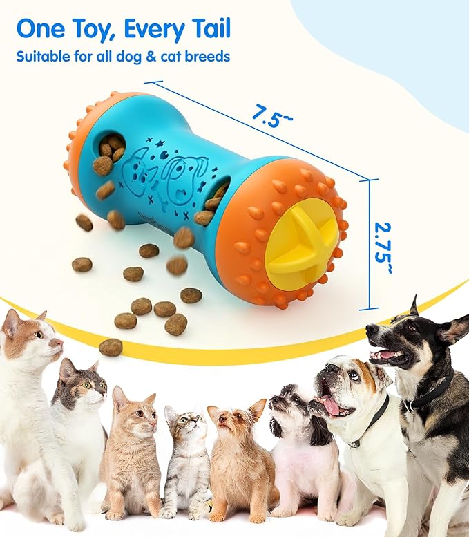 Dog Puzzle Toy Slow Feeder for Small To Mideum Dogs, Interactive Dog Chew Toy for Boredom, Brain Engaging Adjustable Treat Dispensing Dog Cat Toys Gift with Scent Release Holes Dishwasher Safe