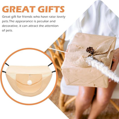 VICASKY Small Pet Hanging Bed Cat Hammock Breathable Mesh Summer Cooling Pet Cage Hammock Washable Beige S for Indoor Cats and Kittens
