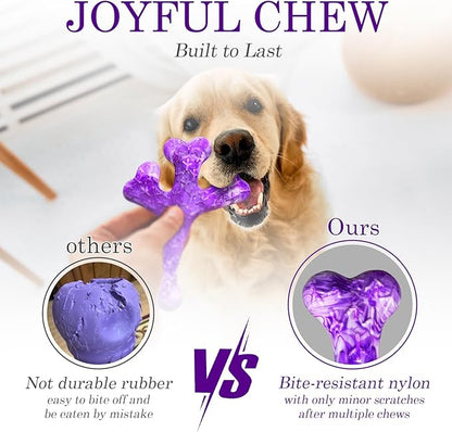 6 Pack (XL Cactus) Indestructible Tough Dog Toys for Aggressive Chewers: Beef Flavored Chew Bone for Large Dogs 20-90 lbs, Long Lasting & Keep Them Busy