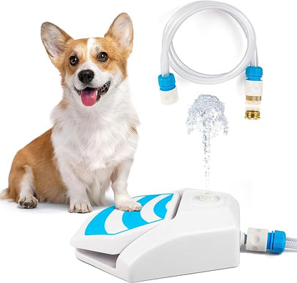 ALL FOR PAWS Outdoor Paw Activated Dog Water Fountain, Step On Dog Water Dispenser, Dog Drinking Fountain with Hose Connector, Cooling Water Sprinkler for Yard, Garden & Lawn
