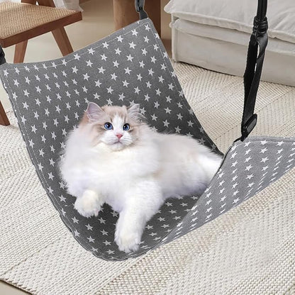 Sosoport 2Pcs Cat Hammock for Cage Hanging Reversible Pet Hammock for Cage Reversible Cat Hanging Bed Adjustable Straps & Plastics Hooks