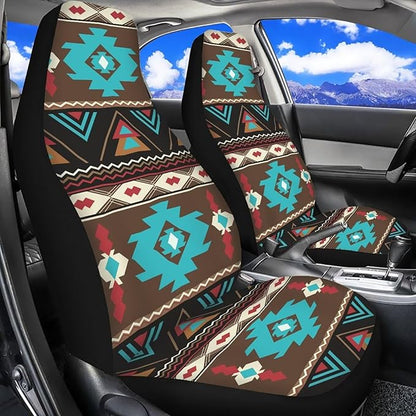 Ethnic Aztec Tribal Car Seat Covers for Front Seats SUV Truck Van Sedans Bucket Seat Covers for Women Men, Washable and Breathable Car Accessories Seat Protector