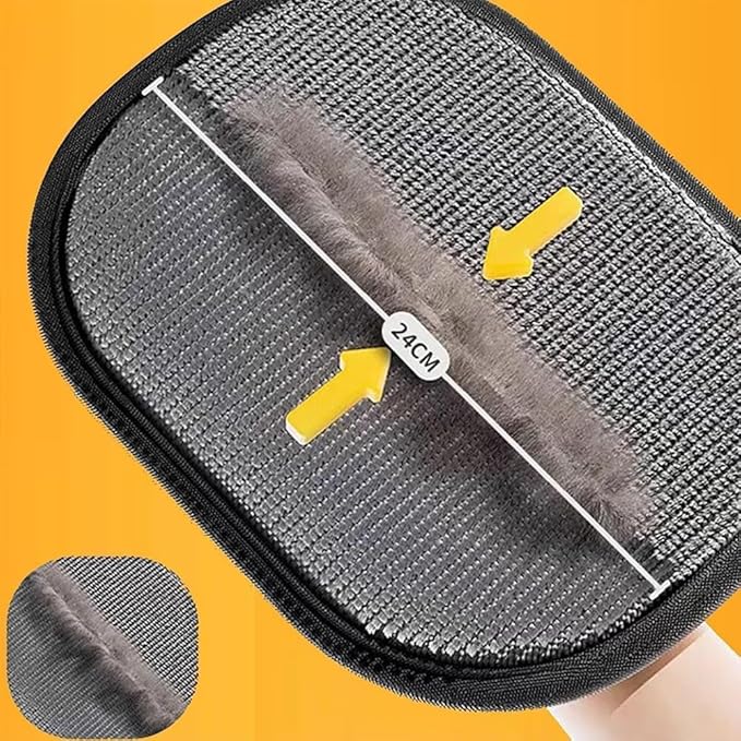 Pet Hair Remover Electrostatic Gloves, Pet Hair Remover Glove Washable, Reusable Cat Dog Grooming Mitt for Couch, Furniture, Carpet, Car Seat (Yellow*2)