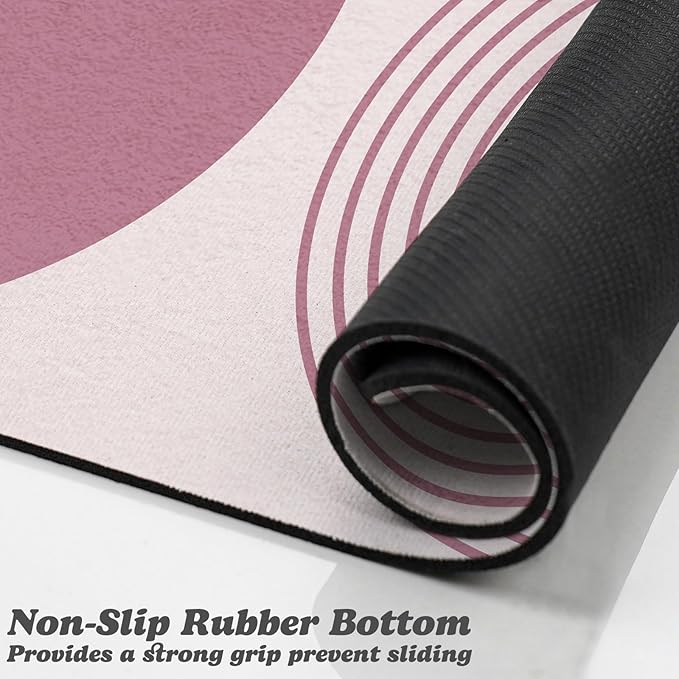 Dog Food Mats,Cat Absorbent Water Bowl Feeding Mats Pet Placemats for Food and Water Pink Bohemia 24 * 32 inch