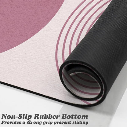 Dog Food Mats,Cat Absorbent Water Bowl Feeding Mats Pet Placemats for Food and Water Pink Bohemia 24 * 32 inch