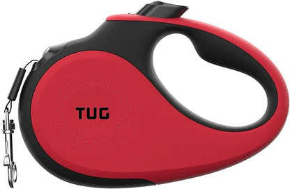 TUG 360° Tangle-Free Retractable Dog Leash with Waste Bag Dispenser (Large, Red)