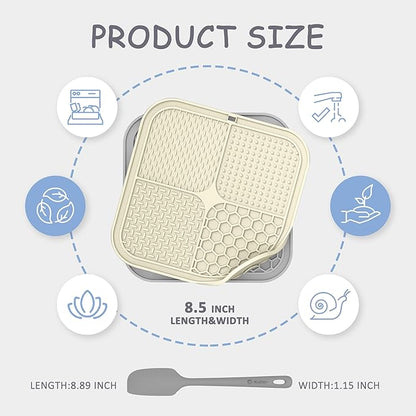 2 Pack Lick Mat for Dogs,Cats,Upgraded 8.5×8.5 inches Licking Mats with Suction Cups,Slow Feeder Licking Pad for Anxiety Relief and Boredom Reducer,Suitable for Dog Training Set 11