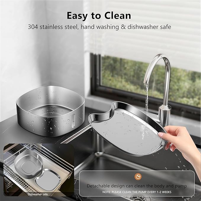 Wireless Cat/Dog Water Fountain 7L/1.8Gal with Silicone Mat & 3 Set Filters, DRLWXYSBattery Operated Cordless Automatic Pet Water Dispenser for Multi-cats and Small to Large Dogs with Ultra Quiet Pump