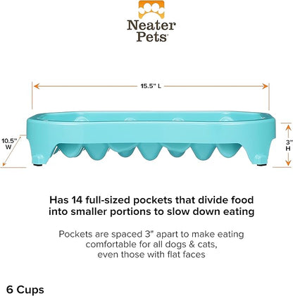 Neater Pet Brands Neater Slow Feeder Dog Bowls, Slows Down Fast Eaters to Help Digestion & Prevent Overeating, Non-Slip Dog Bowl, BPA-Free, Holds 6 Cups of Food for Medium to Large Breed Dogs or Puppy