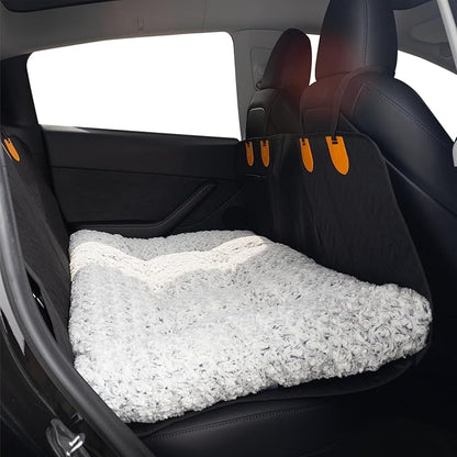 3.5" Thick Deluxe Plush Dog Bed Mat for Car, Comfy Dog Seat Cover, Pet Bed & Seat Cover Protector, Washable & Anti-Slip Travel Pet Mat, Fit for Backseat Extenders of Cars Trucks SUVs, 54" x 25”