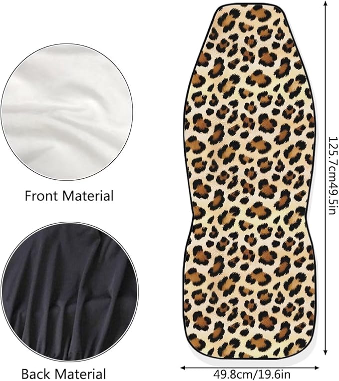 Dreaweet Leopard Print Car Seat Covers Front Seats Brown Cheetah Print Car Accessories for Women 2 Piece Washable Universal Bucket Seat Covers for Cars SUV Sedan