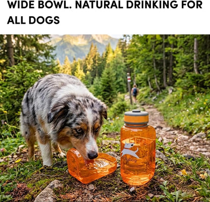 OllyDog OllyBottle, Dog Water Bottle, Pet Water Dispenser with Detachable Bowl, Pet Accessories for Outdoor Walking, Hiking, Travel (600ml, Flame) - Image 4