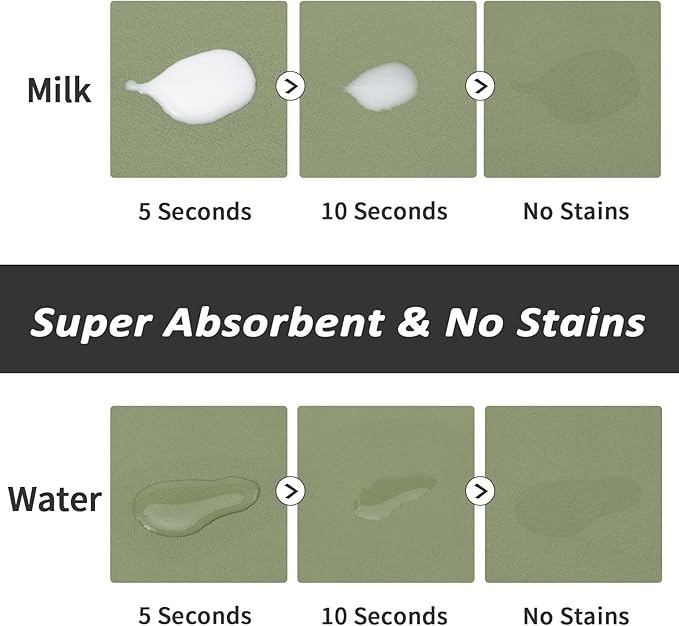 Dog Food Mat - Absorbent Cat Mat for Food and Water, No Stains Pet Feeding Bowl Mat, Easy to Clean Pet Placemats, Quick Dry Dog Water Dispenser Mat for Messy Drinkers | Green 12"x 19"