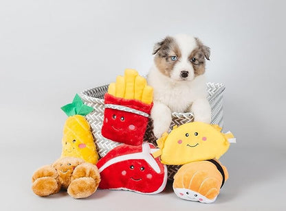 ZippyPaws NomNomz - Dog Squeaky Toys to Keep Them Busy, Funny Food Plush for Small & Medium Dogs, Cute Stuffed Puppy Toy, Pet Products, Gift for Dogs of All Breeds, Soft and Cuddly - Fries