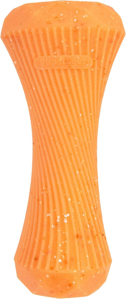 Flex-Force Stick Dog Toy – Chew & Fetch, Hollow Center for Treat Stuffing, Floats in Water, Honey-Peach Scent, Medium & Large Breeds, 7" x 3" x 3"