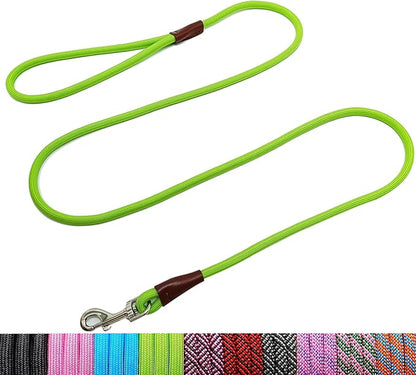 WYuZe 5ft Puppy/Dog Leash for Small Dogs, 1/4" Thin Rope Dog Leash with Easy to Use Hook, Lightweight Pet Leashes for Chihuahua/Yorkie/Tiny Breed/Cats, 10+ Colors, Green