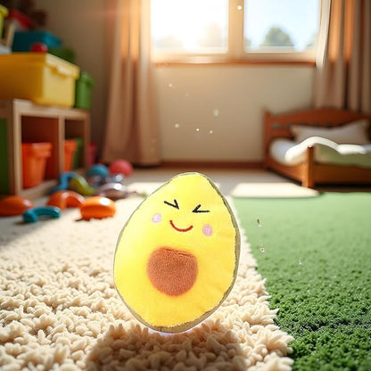 Yellow Dog Chew Toy, Avocado Squeaky Dog Toys,Tough and Chew Resistant, Creative Pet Toy,Soft Plush Avocado Shape Tooth Cleaning for Puppy, Small, Middle, Big Dogs Toys,Squeak Toys