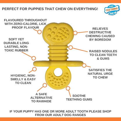 Nylabone Rubber Teether Puppy Chew Toy, Teething Toys for Puppies, Vanilla Flavor, Small - Up to 25 lbs, 1 Count
