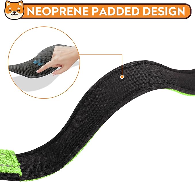 Reflective Dog Collar, Adjustable Soft Neoprene Padded Nylon Pet Collars with Buckle for Extra Large Dogs, Green,XL