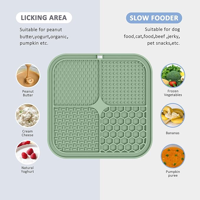2 Pack Lick Mat for Dogs,Cats,Upgraded 8.5×8.5 inches Licking Mats with Suction Cups,Slow Feeder Licking Pad for Anxiety Relief and Boredom Reducer,Suitable for Dog Training Set 6
