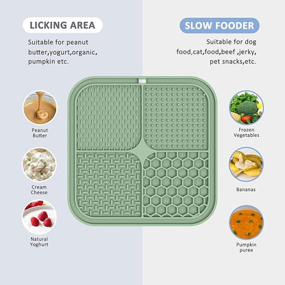2 Pack Lick Mat for Dogs,Cats,Upgraded 8.5×8.5 inches Licking Mats with Suction Cups,Slow Feeder Licking Pad for Anxiety Relief and Boredom Reducer,Suitable for Dog Training Set 6
