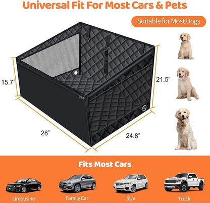 URPOWER Hard Bottom Dog Car Seat for Large Medium Dogs, Dog Back Seat Extender with 3-Sided Hard Boards, Waterproof Pet Backseat Cover Dogs Hammock for Large Cars, Trucks and SUVs, Holds up to 200 lbs