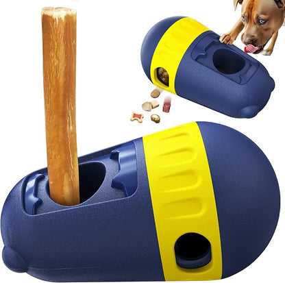 KADTC 2 in 1 Dog Bully Stick Holder & Treat Dispenser Toy - Food Dispenser Ball for Medium/Small Breed Dogs