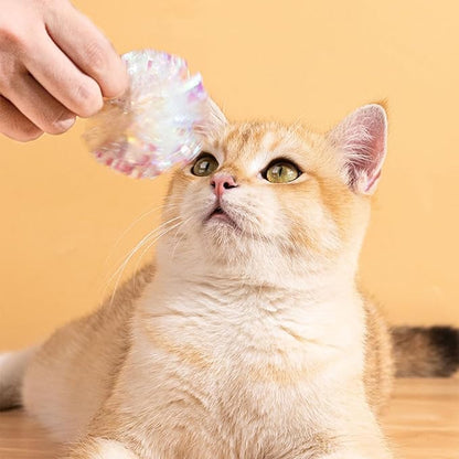 Andiker 20PCS Cat Crinkle Balls, 2.16 Inches Cat Balls with Polyester Film Thick Crinkle Paper Sturdy Interactive Cat Toys for Indoor Cats Reducing Boredom and Keep Fit for Cats and Kitten (White)