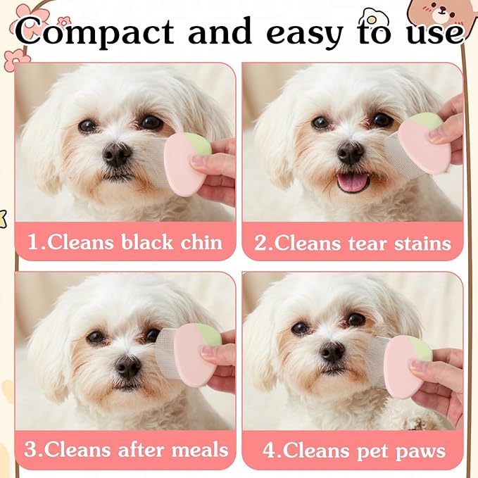 Stainless Steel Dog Eye Comb, Pet Facial Grooming Comb, Dog Flea Comb, Round-Tip Arc Teeth, Stress-free Tear Stain Remover for Dogs & Cats Fit Yorkie, Shih Tzu, Maltese Maltipoo Pomeranian