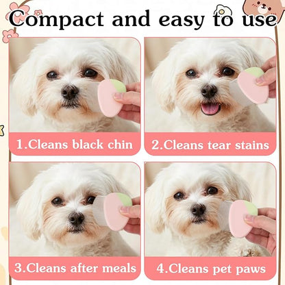 Stainless Steel Dog Eye Comb, Pet Facial Grooming Comb, Dog Flea Comb, Round-Tip Arc Teeth, Stress-free Tear Stain Remover for Dogs & Cats Fit Yorkie, Shih Tzu, Maltese Maltipoo Pomeranian