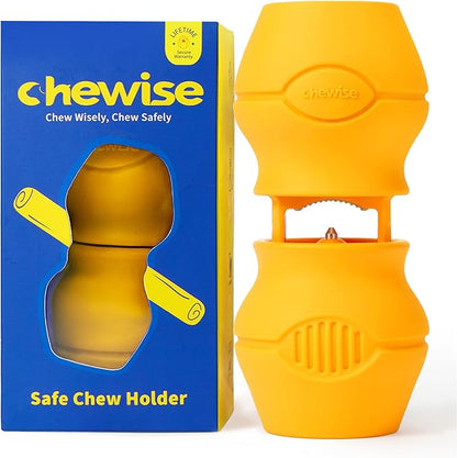 Chewise Bully Stick Holder, Improved Bully Sticks Holder, Ultimate Secure Heavy Duty, BPA-Free Safety Device to Prevent Choking, Fits Various Bully Sticks and Dog Sizes