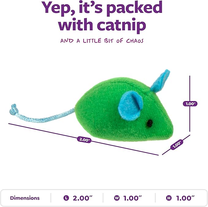 SmartyKat Skitter Critters Catnip Mice Plush Cat Toy Value Pack with Pure & Potent Catnip, Stimulating for Cats & Kittens, 15-Pack