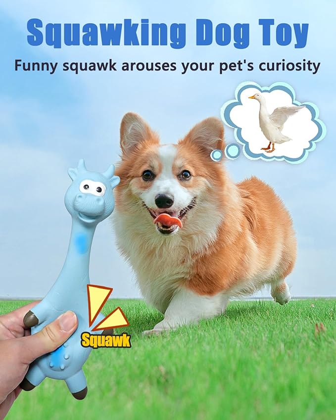 Dog Toys Squeaky, Funny Animal Interactive Latex Rubber Squeak Pet Toy Pack for Puppy Small Medium Breed Dogs