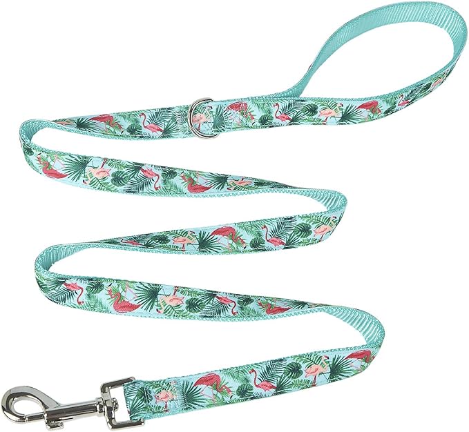 Flamingo Print Dog Leash - 5 Feet Durable Nylon Leash for Samll& Medium Dodgs, Lightweight Walking Leash (S，Flamingo)