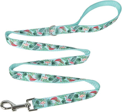 Flamingo Print Dog Leash - 5 Feet Durable Nylon Leash for Samll& Medium Dodgs, Lightweight Walking Leash (S，Flamingo)