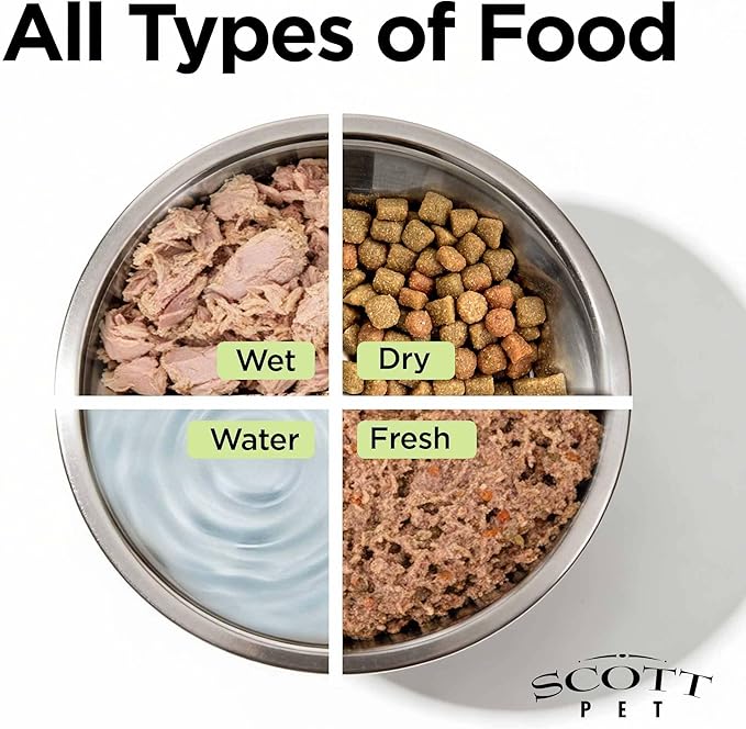 Scott Pet Bowl, Stainless Steel Pet Water and Food Bowl, 5 Quarts (11.25 x 11.25 x 3.69 Inches, 0.52 lbs), Dishwasher Safe, Rust Resistant, Silver