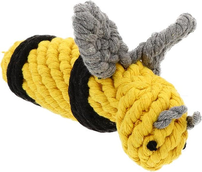 1pc Bee Pet Toy Dogman Toys Bee Toy Small Dog Chew Toys Dog Rope Toys Sound Dog Toys Puppy Toys Dog Teasing Toys Dog Training Toys Teasing Toys for Dogs Cotton Rope Yellow Knot