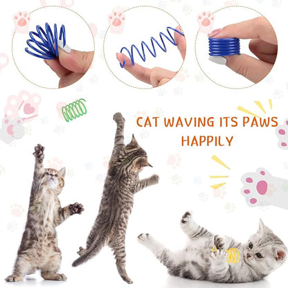 Shappy 150 Pcs Cat Toys for Indoor Cats Bulk, Kitten Toys Pack, Variety Interactive Gift Including Mice Rainbow Balls Spring Crinkle Balls Gift for Kitty Kitten Cat(Classic)