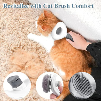 4-in-1 Pet Grooming Kit for Dog Brush, Self-Cleaning Slicker Cat Brush, Massage Grooming Glove and Cat Corner Scratcher, Effortlessly Remove Shedding Hair with Efficient Dog Brush