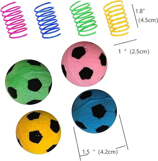 Cat Golf Balls for Indoor Kitten Toys - Interactive Sponge Foam Soccer Balls (Mixed2)