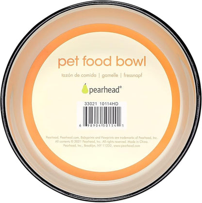 Pearhead Ceramic Dog Bowl Extra Large 8 Cup – Puppy Faces Pattern, Durable Heavyweight Pet Food & Water Bowl, Neutral Modern Design, XL 64 oz