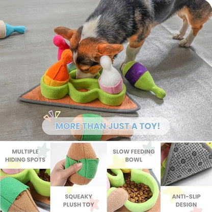 American Brand | Interactive Dog Puzzle Toy | Anti-Boredom & Mental Stimulation | Snuffle Mat for Dogs | Slow Feeding & Enrichment Game | Small, Medium, Large Dogs | Pizza or Bowling (Bowling)