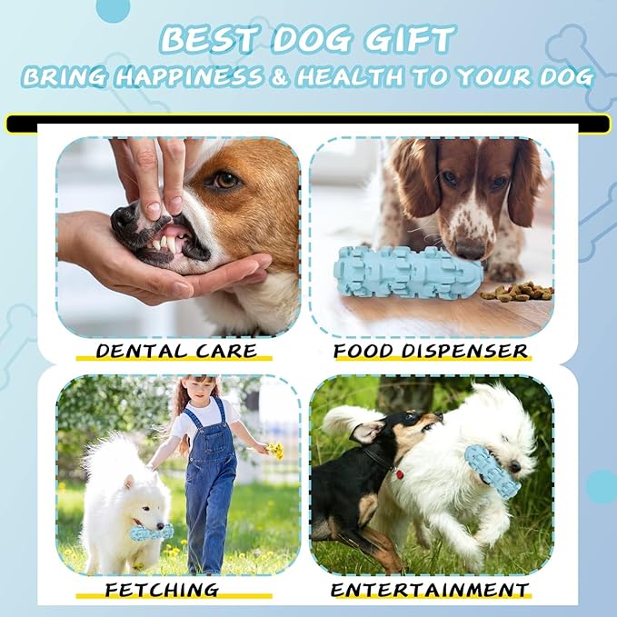 Freezable Dog Toy with 8 - Hour Cooling - Durable Chew Proof Puzzle Feeder for Large Dogs, Portable Outdoor Camping Accessories