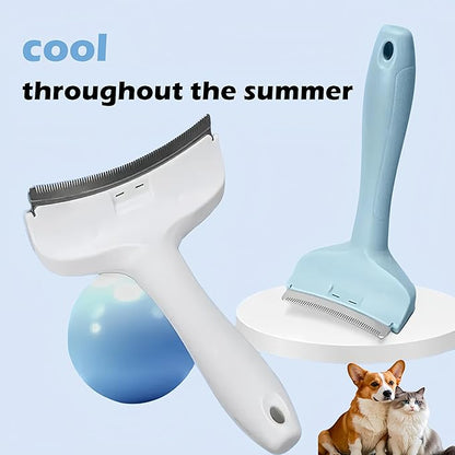 V-Tooth Deshedding Comb, Tooth Deshedding Comb for Pets Dog & Cat Grooming Brush Multifunctional Pet Comb with Ergonomic Handle for Shedding, Tight V-Shaped Teeth Shedding Combs (White, Small)