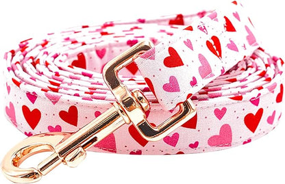 Dog Leash-Valentine's Holiday Red Heart Print Boy/Girl Durable Strong Dog Leashes Heavy Duty Comfortable Padded Pet Leash for Small Medium Large Dogs
